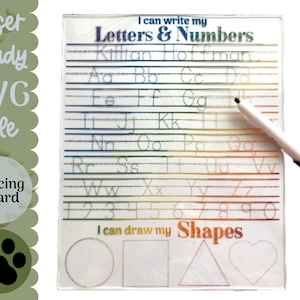 SVG File for Reusable Dry Erase Writing Board, Childs Name Tracing Board Glowforge Ready File, Laser Cut File, Learning Tools