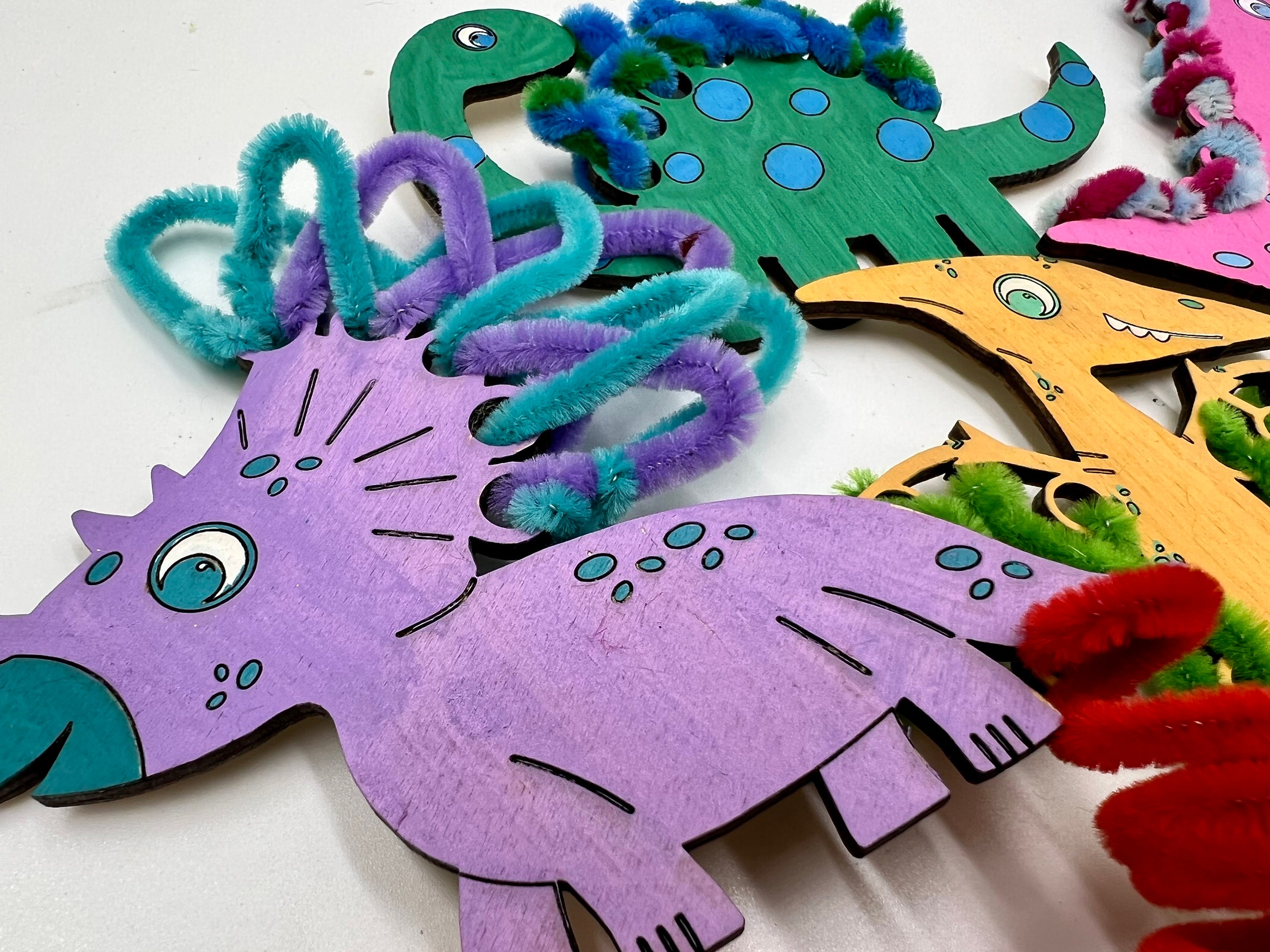 Pipe Cleaner Dinos SVG File for Laser Cutters Dinosaur Etsy Australia