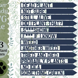 23 Fall Funny Plant Stake Bundle SVG file for Glowforge and Laser Cutters, Fall Plant Stakes SVG Files, Funny SVG Bundle for Laser Cutters