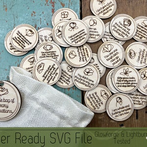 Sweary Affirmation Bundle SVG Datei für Glowforge und Laser Cutter, 30 unangemessene Affirmationen und Bag Tag, Scrap Project Lustig