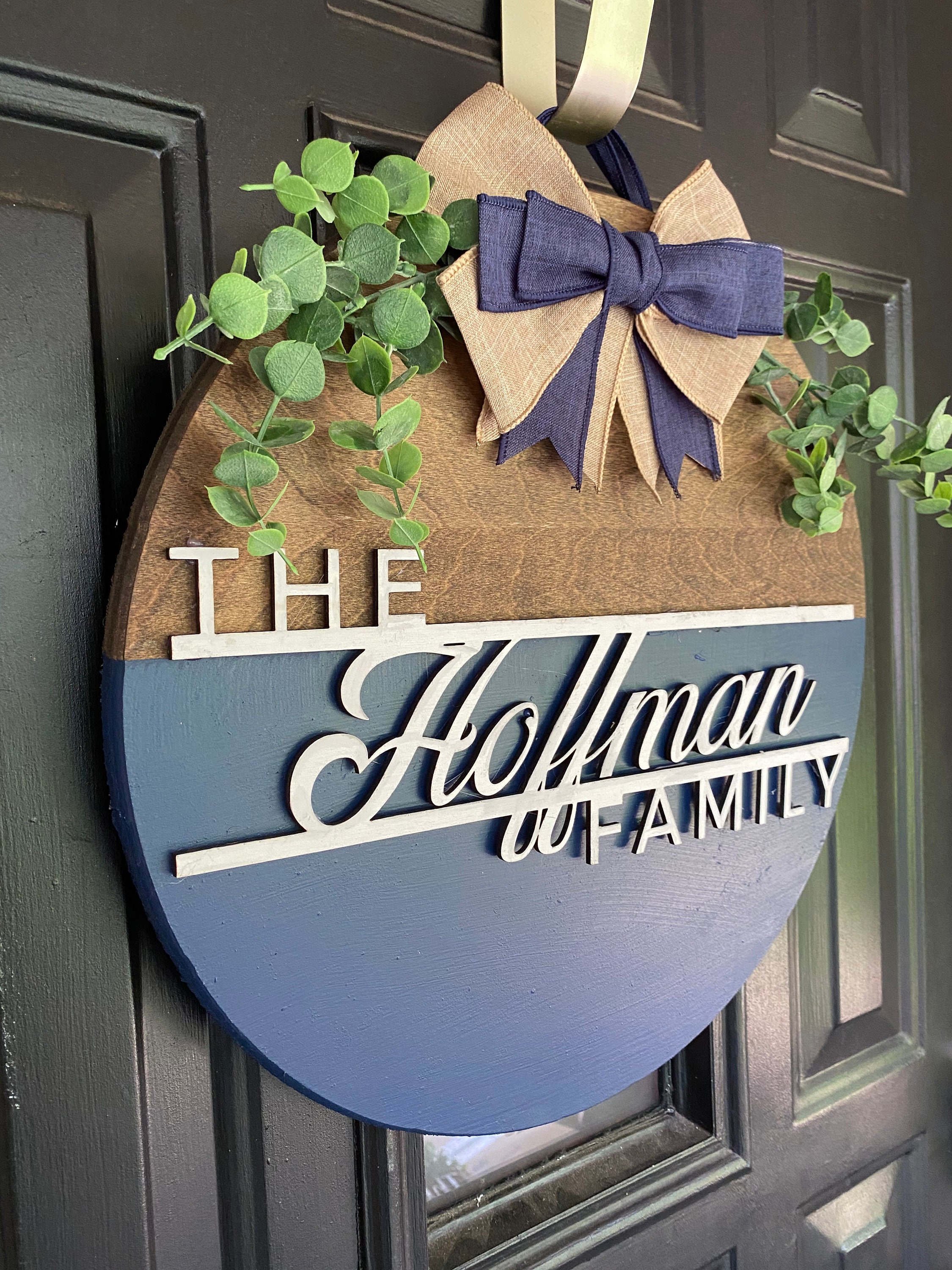 Last Name Sign for Front Door Personalized Front Door Décor Etsy