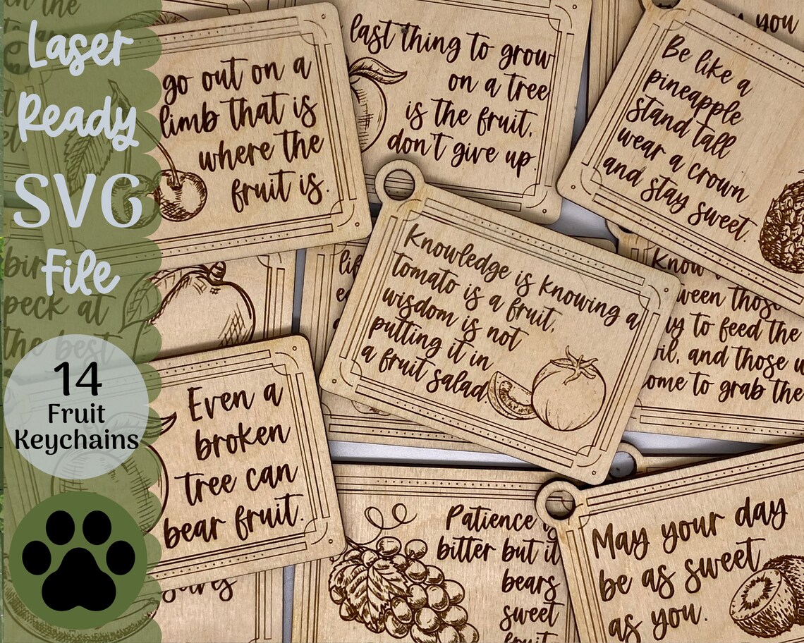 Keychain Bundle SVG File for and Laser Cutters 14 Etsy