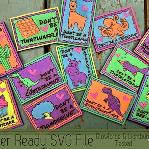Keychain/ Magnet Bundle SVG file for Glowforge and Laser Cutters, 12 Don't Be Rude Sarcastic Humor Magnets or Keychain Files