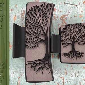 Tree Hair Clip SVG File for Laser Cutters, Large and Small Claw Hair Clip Design for Laser, Glowforge SVG File