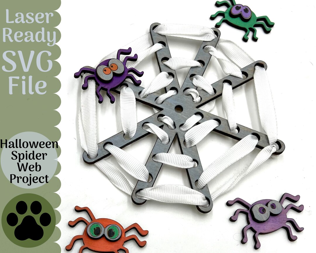 Halloween Spider Web Craft SVG File for Laser Cutters, Glowforge DIY