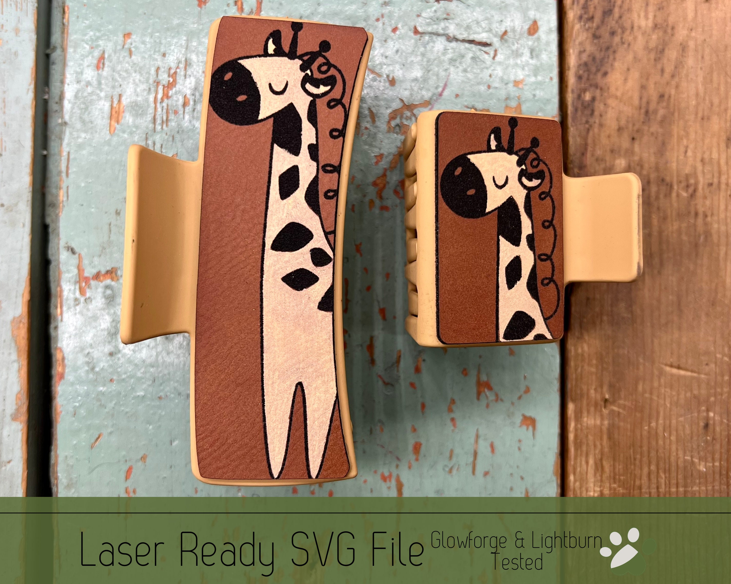 Vintage Aznavour Giraffe hair Clip - light brown / pink Giraffe Hair Clip - Etsy Ireland main image 2