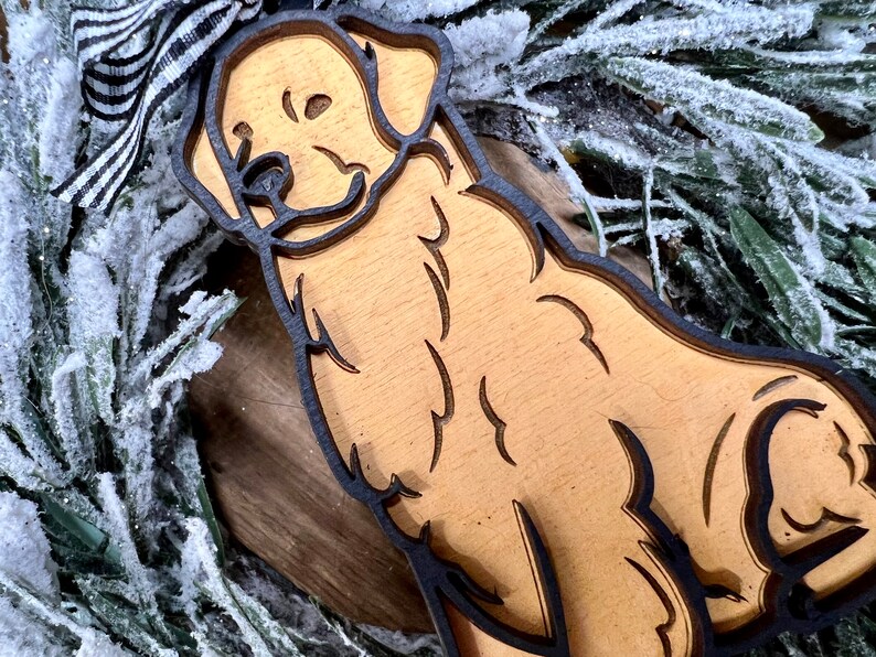 Golden Retriever Ornament SVG File for Laser Cutters, Dog Glowforge ...