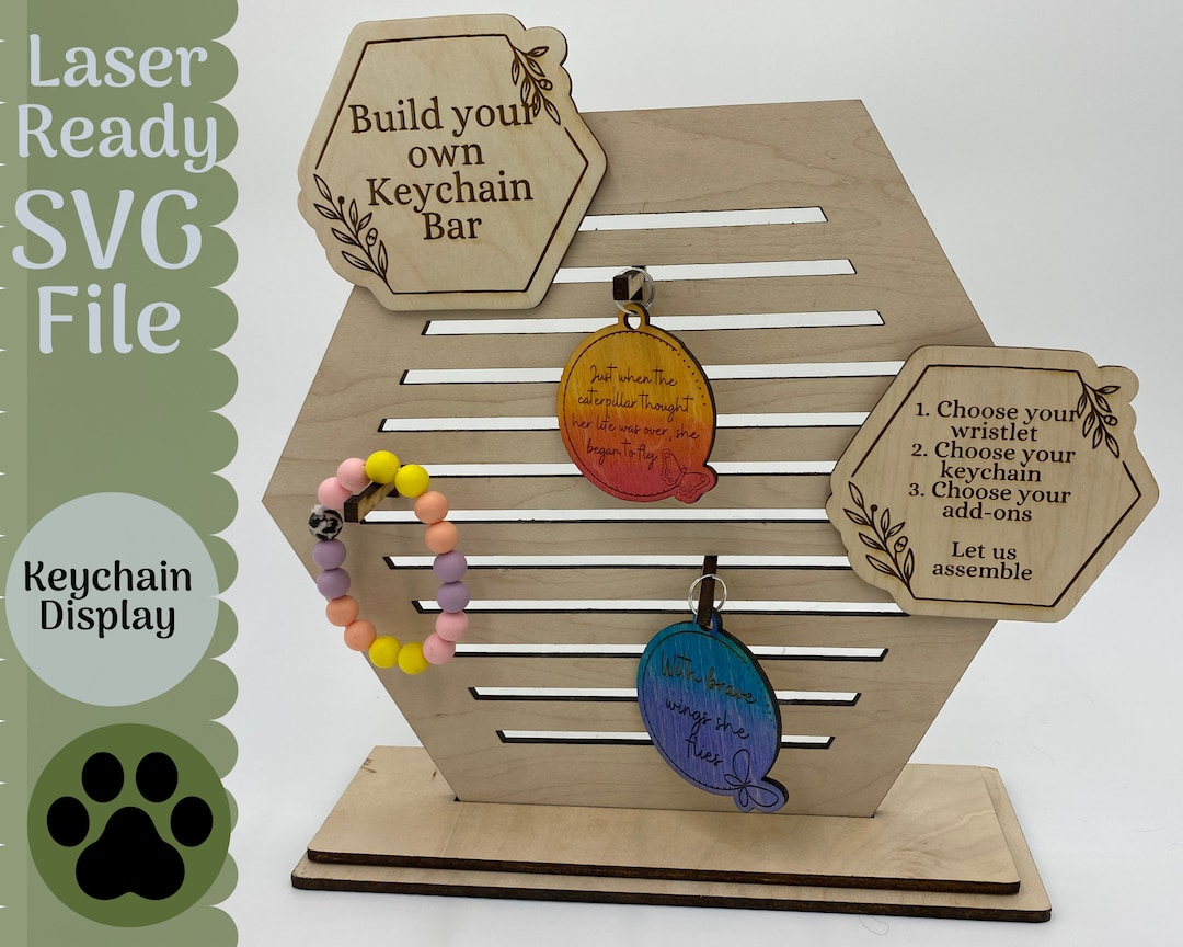 Keychain Display SVG File for Glowforge and Laser Cutters, Craft and ...