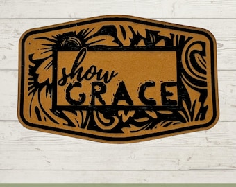 Tooled Leather SVG File Laser, Engrave File for Hat Patch and Outlined to Cut Your Own Patch Design for Laser Cutter Glowforge X-Tool