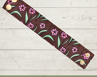 Flower Leather Cuff Bracelet SVG File for Laser Cutters, Jewelry Design for Laser, Glowforge SVG File, Leather Craft SVG File