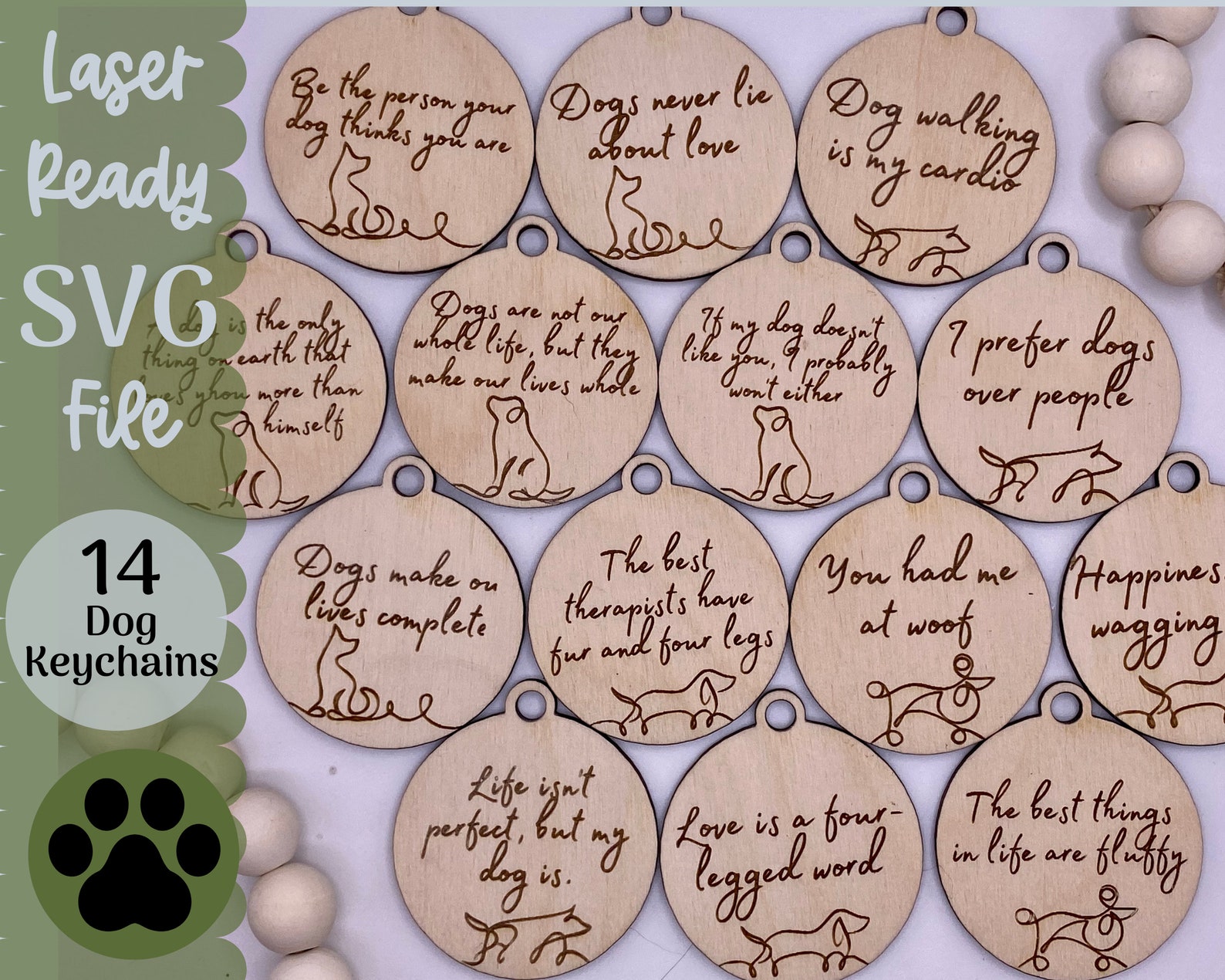 Keychain Bundle SVG File for and Laser Cutters Dog Etsy