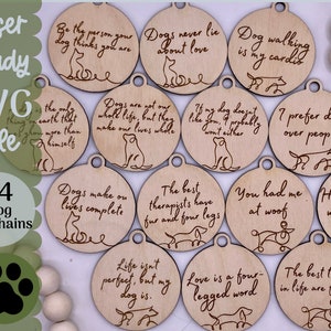 Keychain Bundle SVG file for Glowforge and Laser Cutters, Dog 14 Keychain SVG Files, Scrap Project Glowforge Idea Inspiring Keychains