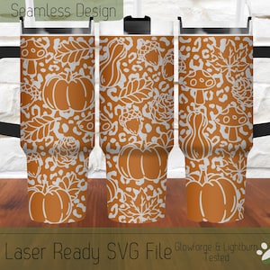 Fall Leopard Tumbler Wrap 40oz SVG File Laser, Engrave File for 40 Oz ...