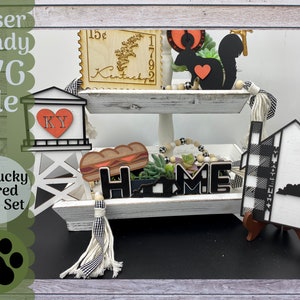 SVG File Kentucky Tiered Tray Set, My Home State Laser Cut File, Kentucky SVG Glowforge Project Idea, Tiered Tray Home Decor