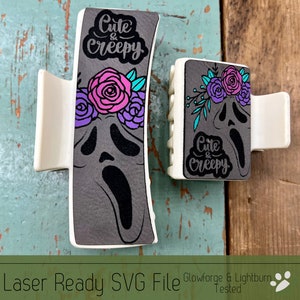 Cute and Creepy Hair Clip SVG File for Laser Cutters, Large and Small Claw Hair Clip Design for Laser, Glowforge SVG File