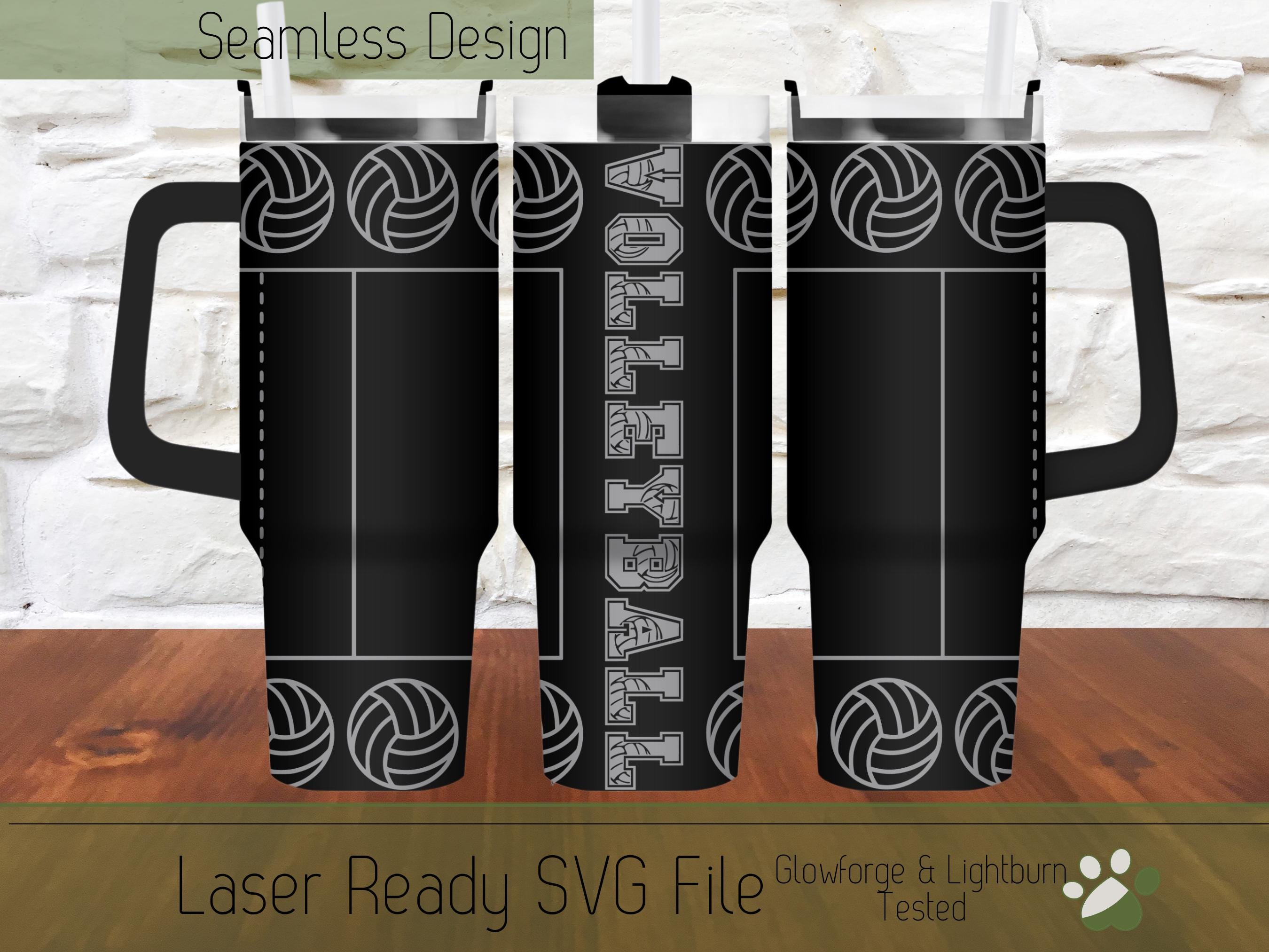 Volleyball Tumbler Wrap 40oz SVG File Laser, Engrave File for 40