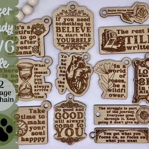 Keychain Bundle SVG File for Glowforge and Laser Cutters, Vintage 12 ...