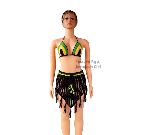 Handmade High Waist Jamaican 2-piece Crochet Swimsuit Unique