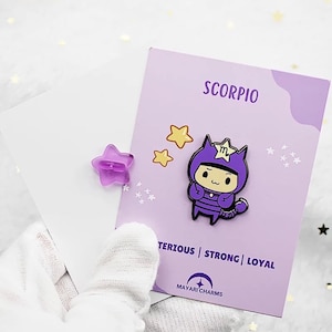 Scorpio Zodiac Sign Kawaii Hard Enamel Pin