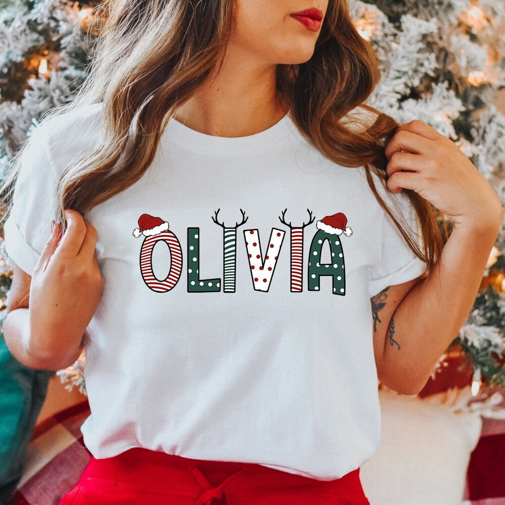 Christmas Shirt Custom Name Christmas Shirts, Christmas Gifts, Christmas Crew Shirt, Family Photo Christmas Pajamas, Christmas Tshirt Family, Christmas Tees Merry Christmas Men Women Rugify