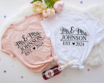 Mr And Mrs, Mr and Mrs shirts, Honeymoon Shirts, Newlywed Shirts, Wedding Shirt, Wife And Hubs Shirts, Just Married Shirts, Couples Shirts