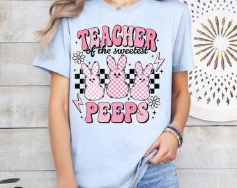 Personalized Easter Teacher Shirt: Bunny Peeps Design