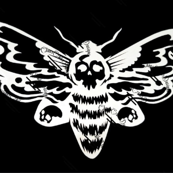 Deaths Head Hawkmoth Moth (Acherontia atropos) Custom 4x8 Vinyl Car Truck Sticker Decal