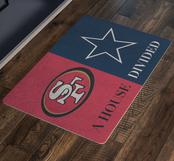 Dallas Cowboys 49'ers House Divided Mat Man Cave Etsy