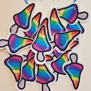 Rainbow Mushroom Sticker, Pride Mushroom, LGBTQIA+ Mushroom