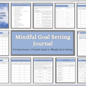 Mindful Goal Setting Journal | Printable Goal Planner | Bonus Mind Map