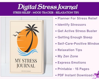 Digital Stress Journal - Stress Management - Stress Relief - Mood tracker