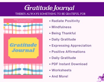 Digital Gratitude Journal | Bonus ebook - The Gratitude Plan | Instant Download |