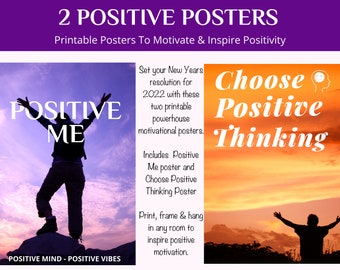 Positive Me Printable Affirmation | Choose Positive Thinking Printable Poster | Motivational |