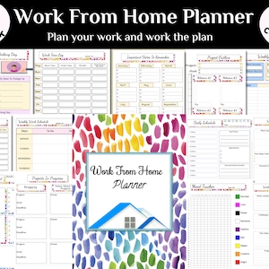 Work From Home Planner Printable | Work From Home Productivity Ebook | Checklist | Instant Download