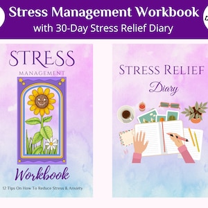 Stress Management Workbook plus 30-day Stress Relief Printable Diary | Instant Download