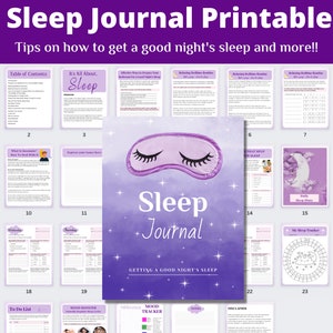 Afdrukbaar slaapdagboek | Tips voor een goede nachtrust | Bedtijdroutine | Sleep Tracker A2