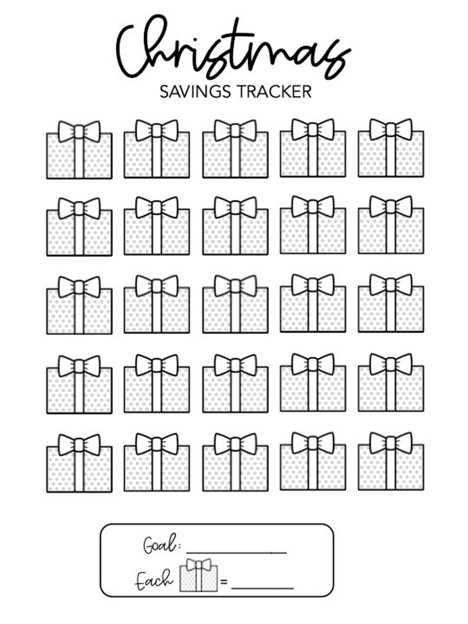 Christmas Savings Tracker  Etsy