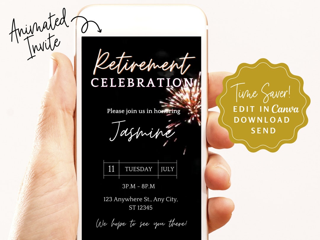 Electronic Retirement Party Invitation, Digital Retirement Celebration