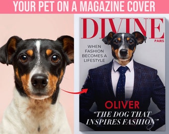 Custom Pet Magazine Cover, Funny gift for Pet Lover - Made in USA