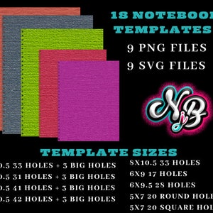 Notebook Template PNG | Notebook Template SVG | Cut File for Cricut | Silhouette | Notebook Template | Notebook | Template