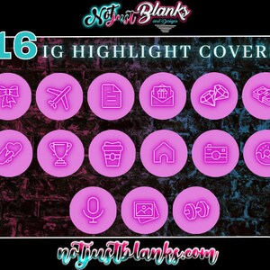 Neon Pink Instagram Covers |  Instagram Highlight Covers | Black, Social Media, Instagram Story Icons, Marketing, Branding, Digital