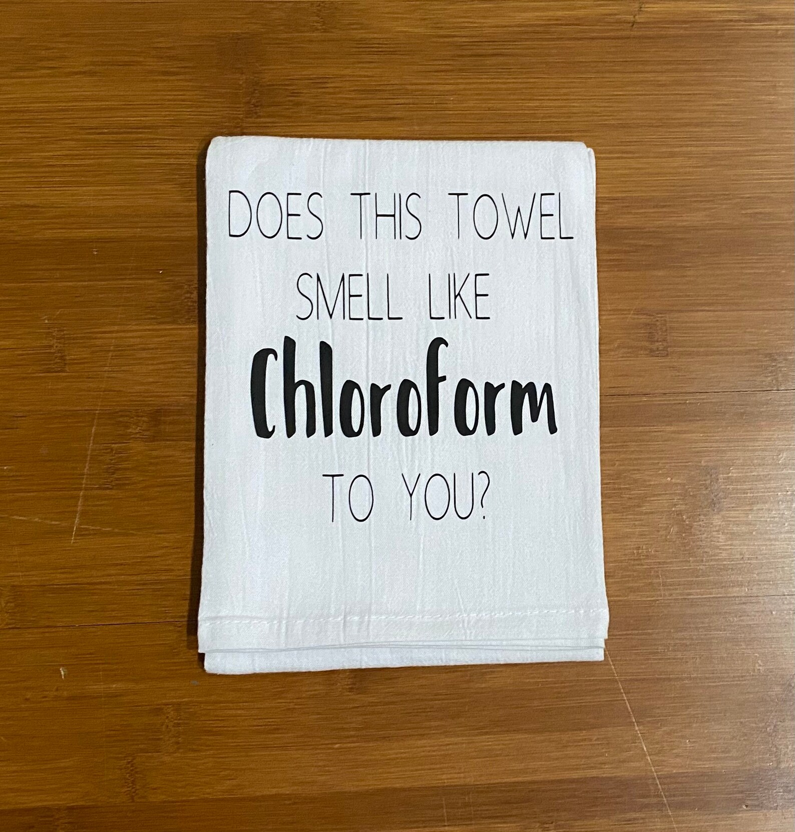 Does this towel smell like chloroform to you kitchen towel Etsy