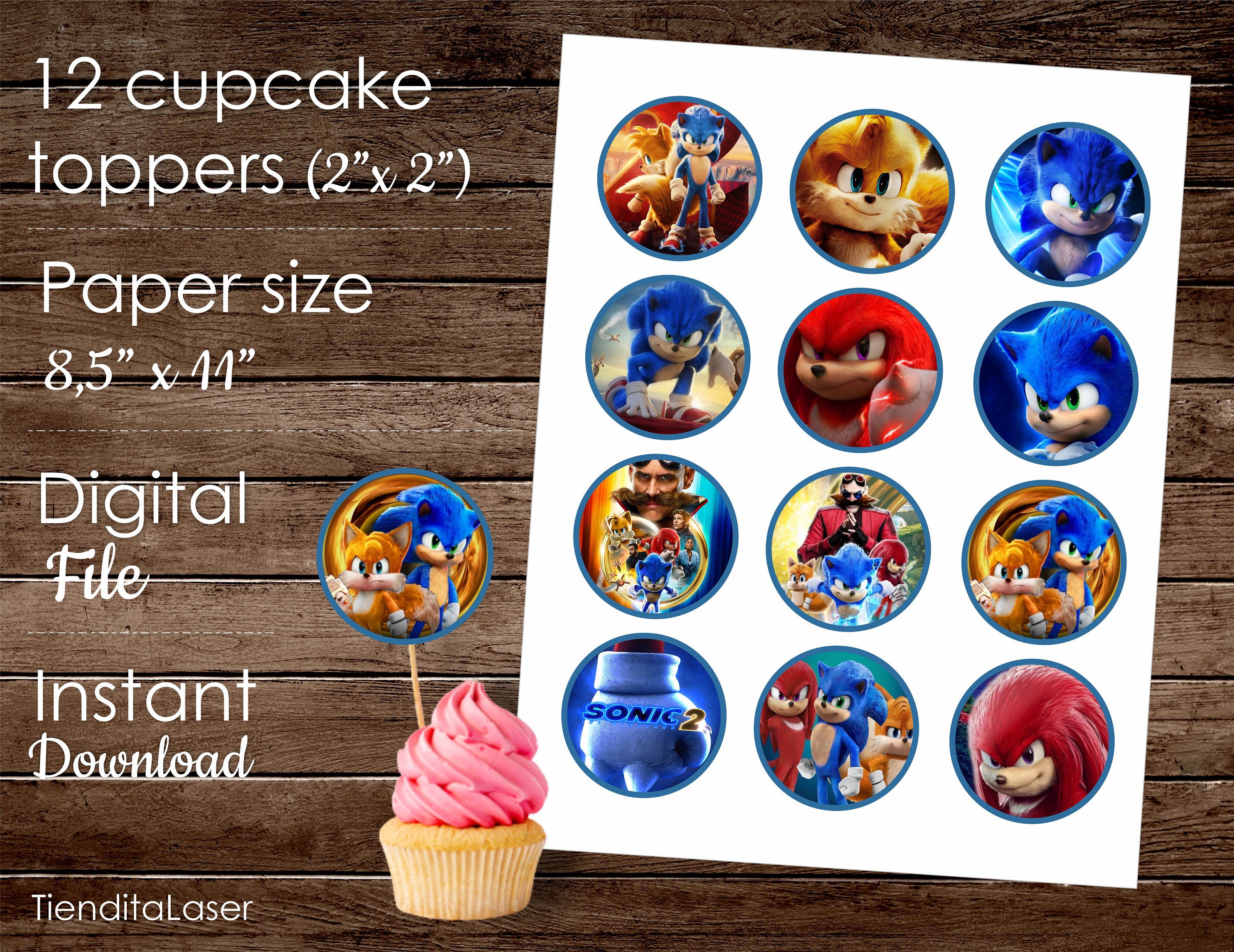 Sonic 2 Cupcake Toppers Template Printable DIY