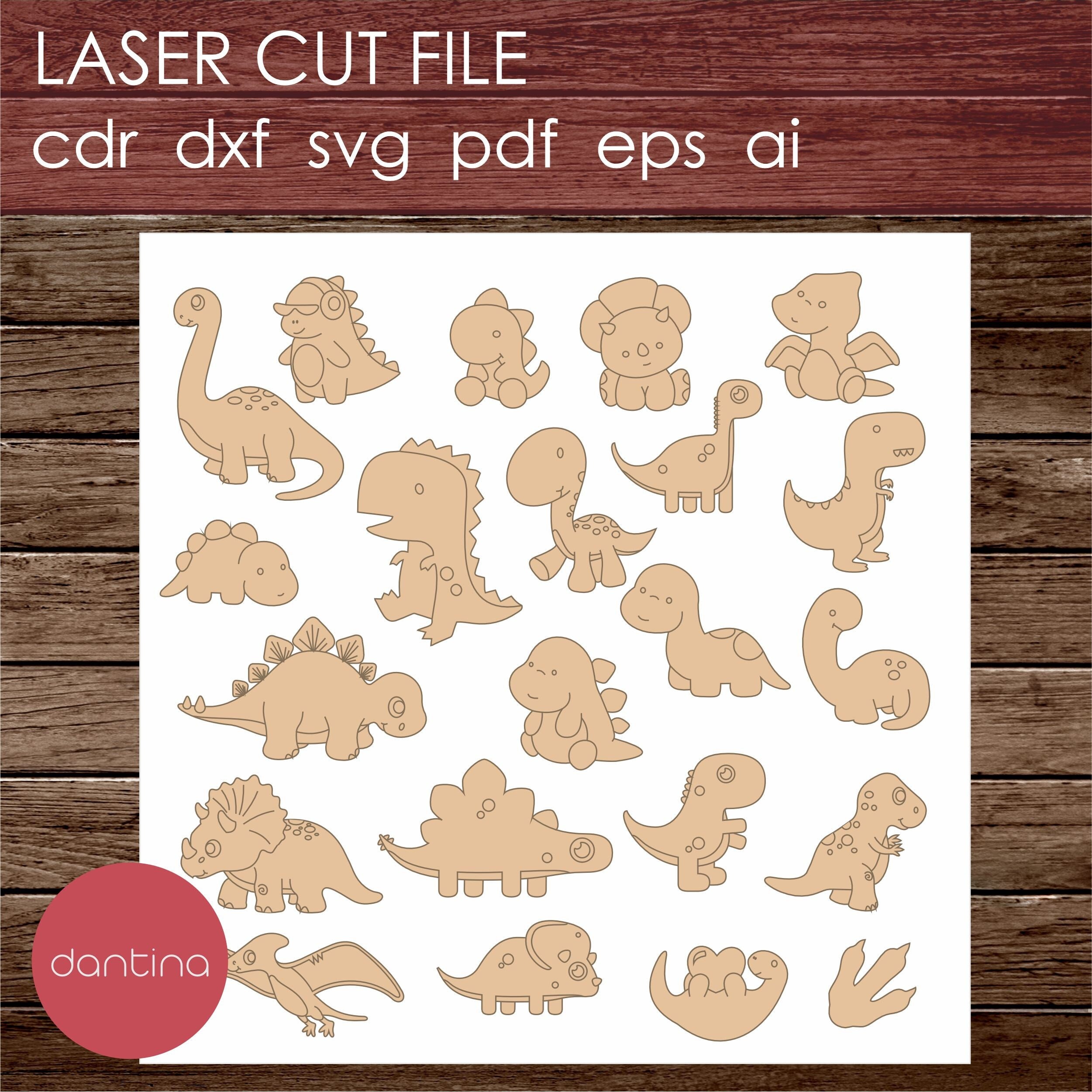 Dinosaurs Laser Cut File Vector / Dxf Cdr Svg Ai Pdf / Instant Etsy