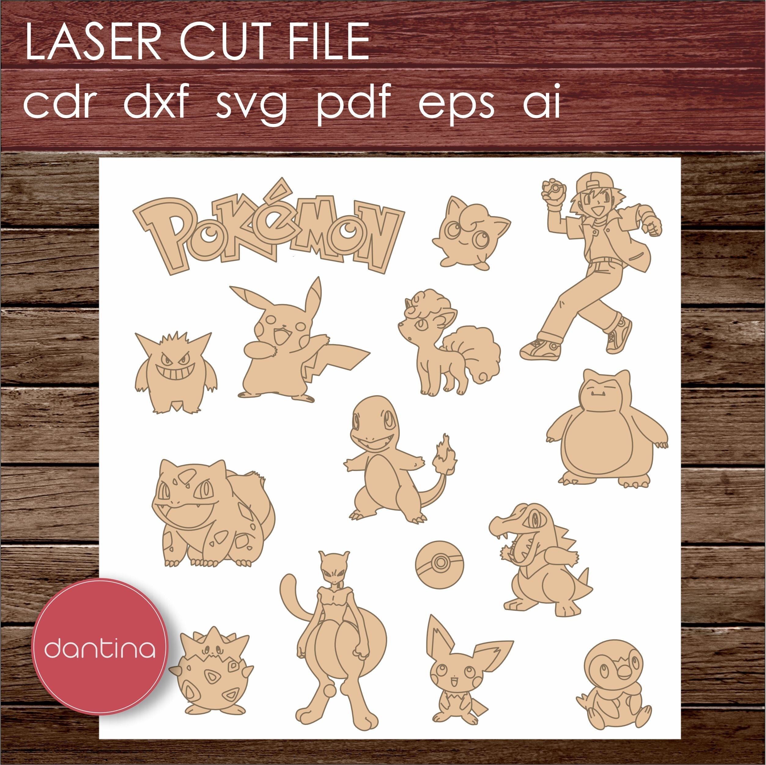 Pokemon Laser Cut File Vector / Dxf Cdr Svg Ai Pdf / Instant Etsy