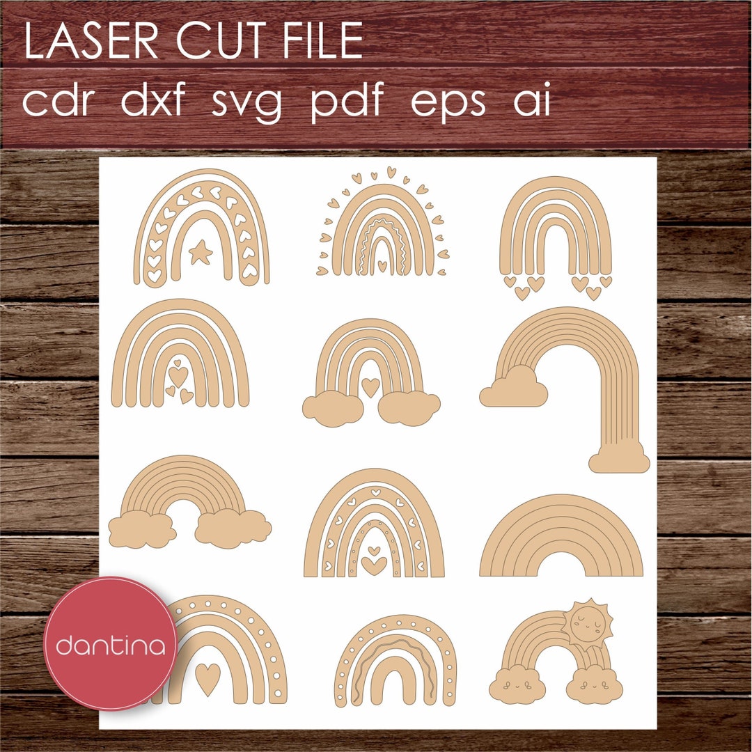 Rainbow Laser Cut File Vector / Dxf Cdr Svg Ai Pdf / Instant Etsy