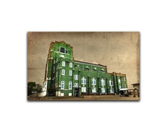 Retro Brick Church Giclée Print, Oklahoma Architecture Wall Decor