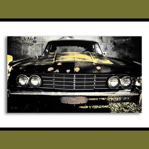 Abandoned old Lincoln Continental Hot-Rod Photo, One of a kind selective color wall art, Original collector&#39;s car fine art print