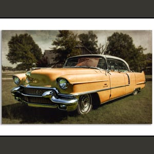 Vintage 1950s Pink Cadillac Sedan De Ville Photo, Fine Art Photography One of a kind retro style classic car wall art, Original art print