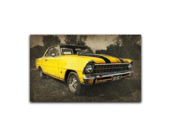 Chevy Nova SS Art Print, Retro Muscle Car Wall Decor